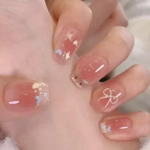爆闪法式少女手绘猫咪kt手工可爱猫眼穿戴甲ins百搭爱心短款显白