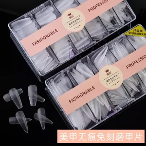 500甲片美甲店专用免磨无痕超薄延长磨砂全半两用假指甲贴片240片